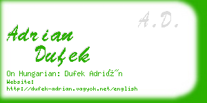 adrian dufek business card